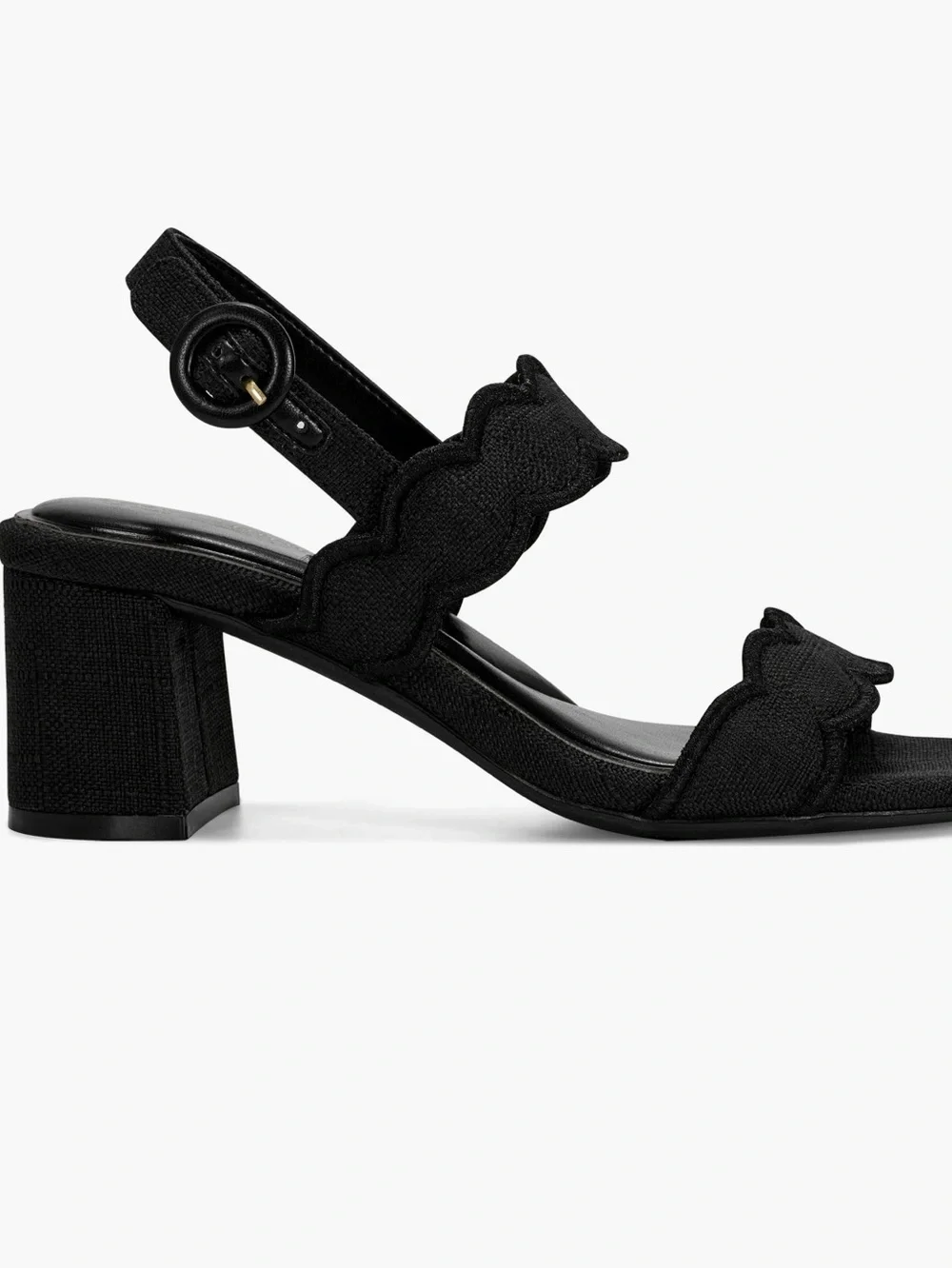 Easy Spirit Women's Daana Block Heels Slingback Sandals Black Shoes Size 5